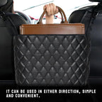 Car Handbag Holder Between Seat Durable Leather Seat Back Organizer Pet & Kids Driver Storage Netting Pouch Driver Storage Netting Pouch (Upgraded Black B)