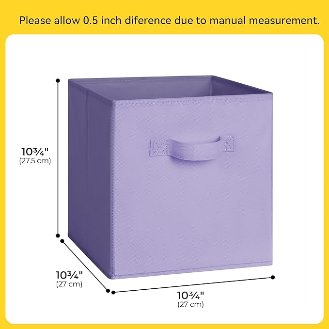 Cupic Cupid 11 Inch Storage Cube, Fabric Cube Storage Bin with Handles, Storage Cube Organizer for Clothes and Toys, Collapsi
