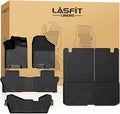LASFIT Floor Mats & Trunk Mat for Honda Pilot 2016-2022 8 Passenger (No Elite Model), All Weather TPE Custom Fit Floor Liner Accessories, 1st & 2nd & 3rd Row & Cargo Liner with Backrest Mat, Black