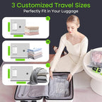 Vacbird Vacuum Bags for Travel with USB Electric Pump, 15 Pack Carry-on Size Compression Packing for Luggage and Suitcase, Sp