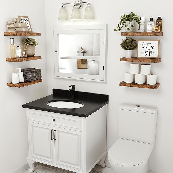 Vivelove Floating Shelves for Wall 16 inchs Long, Display Shelves with Invisible Brackets for Living Room, Bedroom, Kitchen, 