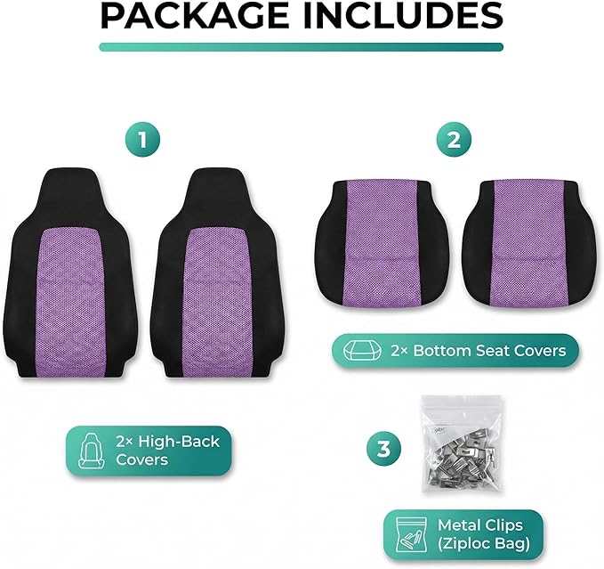FH Group Automotive Front Car Seat Covers for SUV, Trucks, Sedan and More - Universal Fit Rear Solid Bench Design Interior Ac