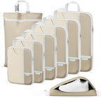 Percover Compression Packing Cubes 8-Piece Set, Packing Cubes Compression for Travel with Laundry Bag & Shoe Bag, Travel Orga