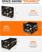 Sturdy Car Trunk Organizer - Large Capacity Trunk Organizer for SUVs & Sedans, Hard-Shell One-Piece Design with Cute Print,