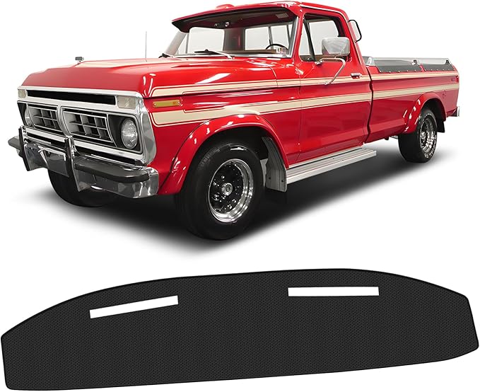 FIILINES Dash Cover for Ford F-100 F-150 F-250 F-350 Bronco 1973-1979, Dashboard Mat Accessories Dash Cover Sunshade Nonslip 