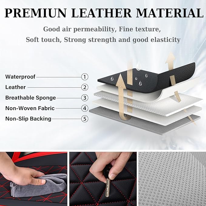 Coverado Seat Covers for Dodge Ram, Waterproof Front Car Seat Covers for Truck Compatible with 2002-2026 Dodge Ram 1500 2500 