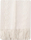 BATTILO HOME Cream Throw Blanket for Couch, Bedroom Decor Boho Throw Blanket, Decorative White Blanket Throw for Sofa Living 
