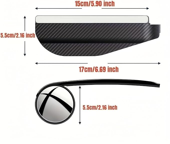 Car Blind Spot Mirror and Rearview Mirror Rain Cover, 2-in-1 Multi-functional Design for Enhanced Safety Driving with Expanded Field of View