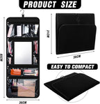 Hanging Toiletry Bag with Mirror for Men Women Travel Kit Large Foldable Beauty Dance Makeup Bag Organizer Storage Waterproof