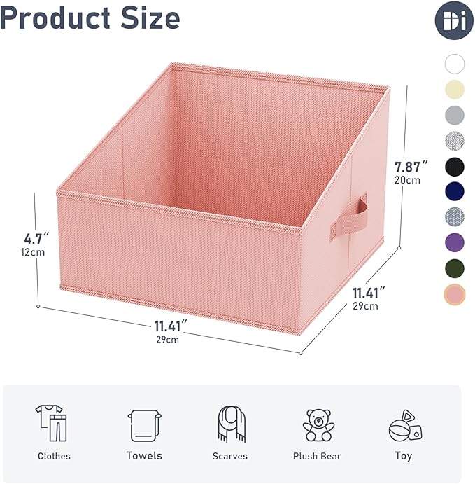 DIMJ Closet Storage Bins 10 Pack - Fabric Storage Baskets for Shelves, Collapsible Clothes Organizer with Handles, Trapezoid 