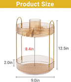 Asayuee 360 Rotating Makeup Organizer,2 Tier Large Capacity Make Up Organizers and Storage,Skincare Perfume Vanity Organizers