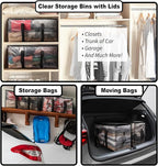 ClearSpace Oversized Moving Bags or Storage Bag – Large Moving Boxes with Backpack Straps, Zippers & Handles – Heavy-Duty Pac