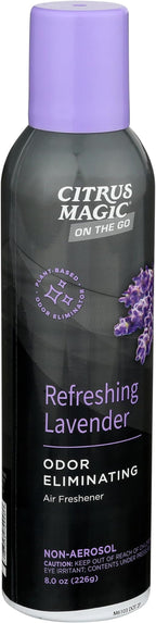 Citrus Magic On The Go Odor Eliminating Air Freshener Spray for Auto, Refreshing Lavender, 8-Ounce, Pack of 2