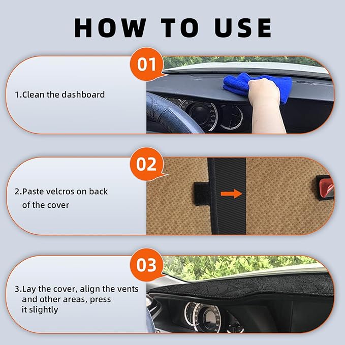 KEYOOG Dashboard Cover Dash Mat Fit for 2018-2012 Fo-rd Focus (Not Fit ST or RS Models),Car Dash Board Mat Anti-Glare Carpet,