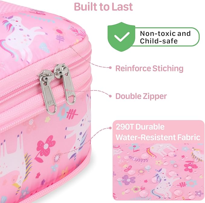 Kids Compression Packing Cubes, 4 Piece Set for Carry On Suitcase, Water Resistant Travel Luggage Organizers with Shoe Bag, T