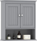 Spirich Bathroom Wall Cabinet, Wall Mounted Medicine Cabinet Organizer, Over The Toilet Storage Cabinet with Doors and Shelve