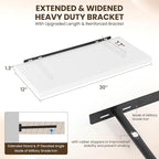 Dreamland 30" Floating Shelves for Wall, 12" Deep Slim White Floating Shelves, Wall-Mounted Shelves for Bedroom, Living Room,