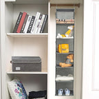 BrilliantJo 6 Shelves Hanging Closet Organizer, 2 Pack Hanging Storage with 4 Side Pockets for Clothes Shoes, 43.5"x12"x12"(G