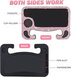 eing Bling Auto Steering Wheel Desk, Laptop,Tablet, Notebook Car Travel Table, Food Eating Hook On Steering Wheel Tray, for Constant Travelers, Fits Most Vehicles Steering Wheels,Pink