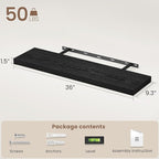 Vivelove 36 Inch Floating Shelves, Deep Wall Shelves with Invisible Brackets, Display Shlf for Bathroom Living Room Kitchen B