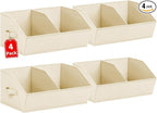 Homsorout Closet Organizers and Storage Bins - 4 Pack Collapsible Divided Trapezoidal Cube Storage Bins Baskets For Organizin