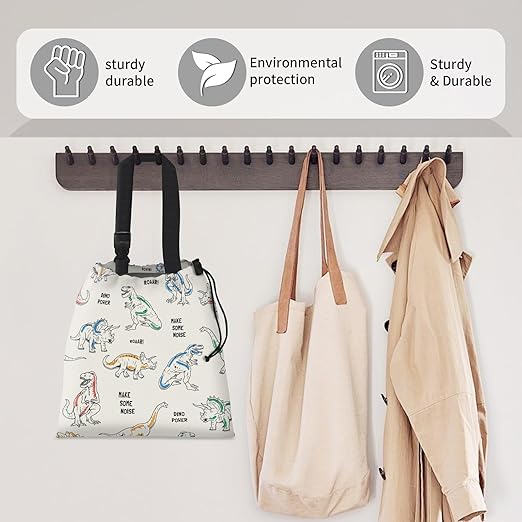 Car Trash Bag Large Hanging Can for Back of Seat, Cute Waterproof Car Garbage Bag for Vehicle, Travelling, Outdoor Cute Colorful Dinosaur