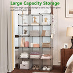 C&AHOME 16-Cube Storage Organizer, Plastic Shelves Units, DIY Closet Organizer, Modular Shelves Ideal for Home, Bedroom, 48.4