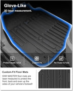 KIWI MASTER Floor Mats for 2009-2018 Dodge Ram 1500 Quad Cab, 2019-2024 Ram 1500 Classic Quad Cab, Custom Fit All Weather Car Mats, Heavy Duty TPE Floor Liners, Front & Rear 2 Row, Black