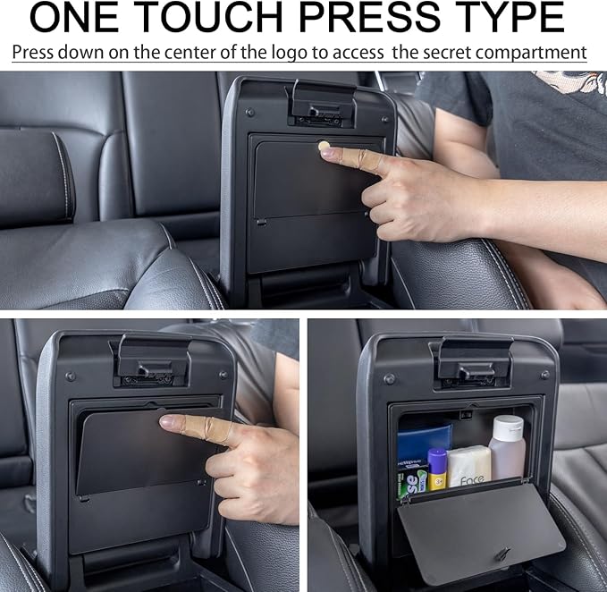 JDMCAR One-Touch Hidden Storage Box Compatible with Toyota 4Runner Accessories 2025 2026 Center Console Organizer