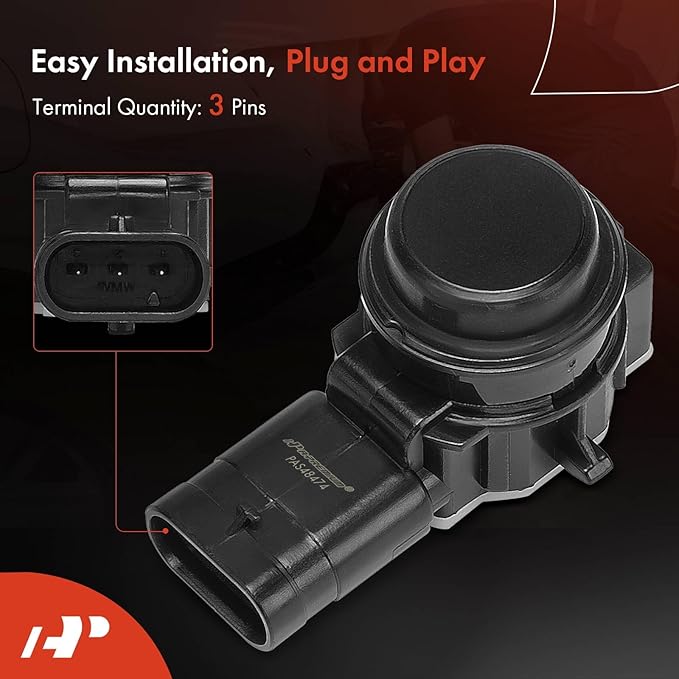 A-Premium 2-PC 3-Pin Reverse Backup Parking Assist Sensor Compatible with Tesla Models - Model S 2012-2021, Model X 2016-2021, Replace# 1048474-00-A