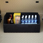 car organizers and storage for SUV,trunk organizer for sedan, leather foldable sleek box with lid,collapsible cargo bins, tool