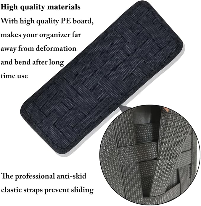 SourceTon 2 Packs Car Sun Visor Organizer, Car Visor Storage Anti-Slip Elastic Woven Board for Sunglass Holder Parking Fuel Card Digital Accessories