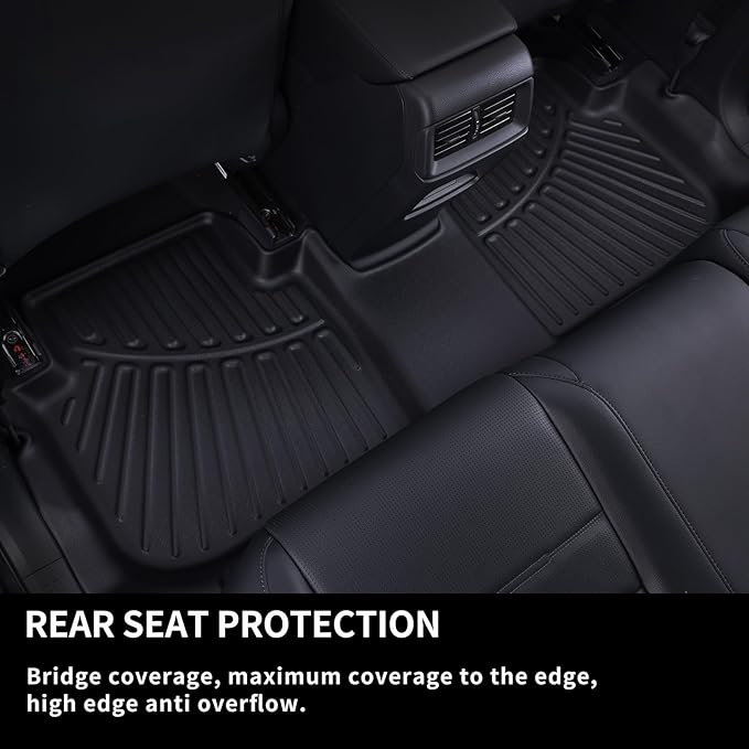 Floor Mats for Ford Expedition MAX 2018-2024 (Only Fit 7 Seats) (2 Row Bucket Seat) with Trunk mat,TPE All Weather Protection 3 Rows Car Floor Liners with Cargo Liners Accessories
