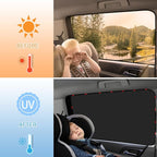 ZATOOTO Car Window Shades - 4 Pack Car Window Covers 99% UV Light Block Side Window Sun Shade Magnetic Curtains Keeps Cooler Privacy for Breastfeeding Taking a nap Camping