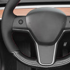 MEWANT Hand Stitched Steering Wheel Cover for Tesla Model 3 2017-2023 / Model Y 2020-2023 for Tesla Model 3/Y Accessories