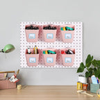 Namalu 12 Pack Pegboard Storage Bins with Labels and Hooks Bulk Peg Board Organizer Accessories Hanging Cup Organizer Pegboar