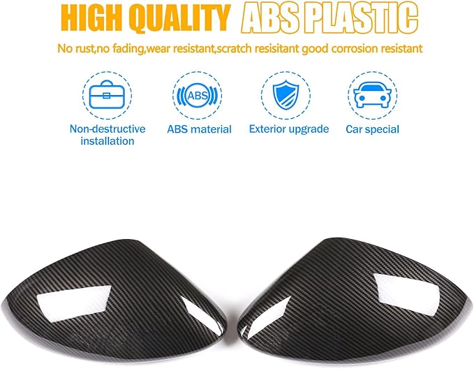 LLKUANG Car Rearview Mirror Cap Decoration Cover Compatible with Alfa Romeo Stelvio 2017-2024 Exterior Rearview Mirror Cover Cap (carbon fiber)
