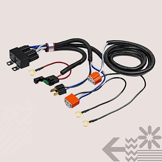 True Mods H6054 H4 LED Headlight Wiring Harness [Negative Switched Conversion] [Fused] Universal H4 Head Light Relay Harness 