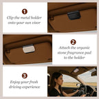 Car Air Freshener - Stone Air Freshener - Car Odor Eliminator for Visor Clip- Natural Scent Starter Kit, Vehicle Scent Diffus