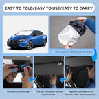 Sun Shade Sunshade for Nissan Versa 2021-2024 2025 Windshield Cover, 4-Layers Sun Shield 250T Silver Coating Sun Visor Foldable Window Shade Blocks UV Rays Car Accessories