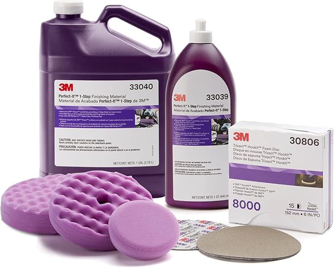 3M Perfect It 1 Step Finishing Material, 33039, for Paint Finishing Cars, Trucks, and Other Painted Surfaces, 32 fl oz, 6/Case, Purple