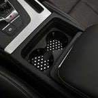 Cute Black White Polka Dots Steering Wheel Cover for Women, Universal Fit 14-15 inch,Automotive Interior Accessories Decorati