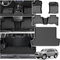 Powerty Floor Mat & Cargo Liner for Toyota 4Runner 2010-2024, All Weather TPE Custom Floor Liner Replacement,1st & 2nd Row Full Set Car Liners, Black (Fit 7 Seats)