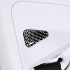 Seat Belt Adjuster Base Panel Cover Compatible with Tesla Model 3 Highlander 2023+, Car Safety Belt Buckle Panel Decor Frame, Seat Belt Warp Cover, Carbon Fiber (Black)