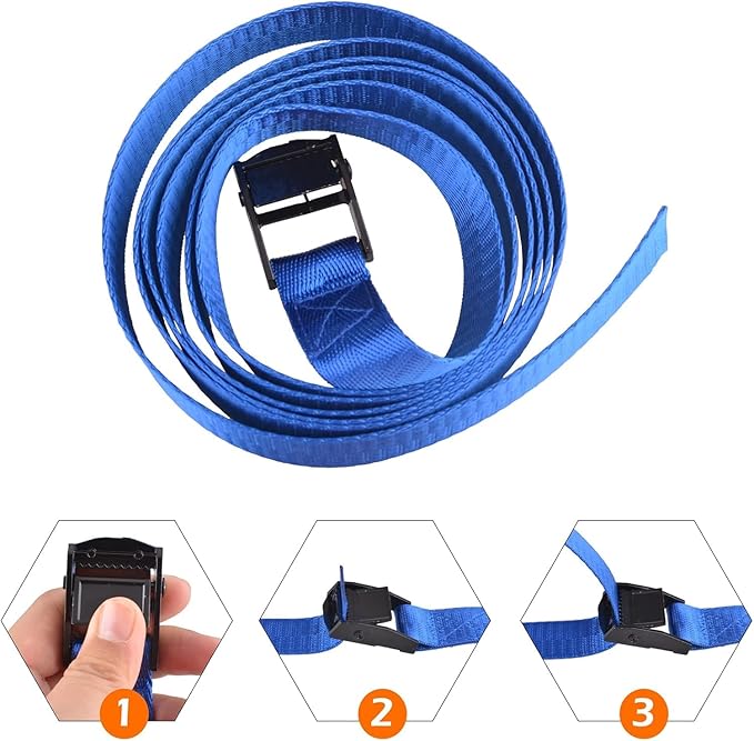 Tie Down Straps with Adjustable Buckles, 4pcs 39"x1" Heavy Duty Cam Buckle Lashing Straps for Cargo, Trucks, Luggage, Trailer, Motorcycle (Dark Blue)