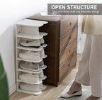 6-Tier Narrow Shoe Rack for Small Entryways, Space-Saving Adjustable Stackable Shelves, Free Standing Shoe Organizer for Clos