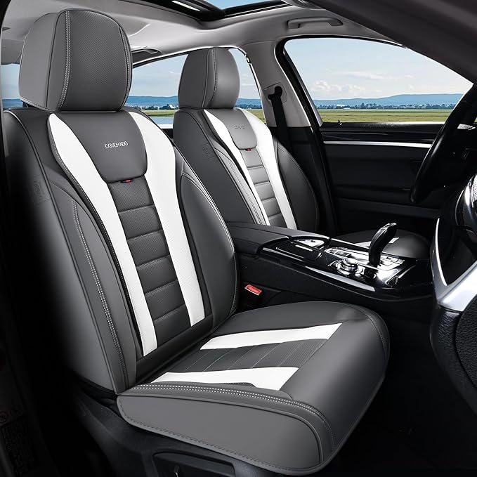 Coverado Car Seat Covers, Front Covers for Cars, Car Seat Cover Front Seats, Automotive Seat Cover, Waterproof, Leather Car S