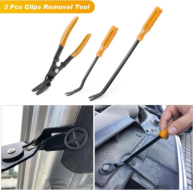 GOOACC 19Pcs Trim Removal Tool Set Panel Fastener Clips Removal Automotive Plastic Upholstery Pliers Removal Install Removal 
