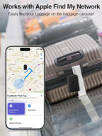 TopMade Smart Luggage Tag with Find My, Premium Leather Luggage Tags for Suitcase, Travel Bags, Backpacks, Anti-Lost Suitcase