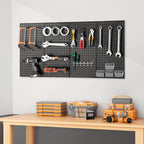 VEVOR Metal Pegboard Panels, 24" x 12" Pegboard, 4 Panels, Heavy Duty Peg Board Wall Organizer with Accessories, for Living R